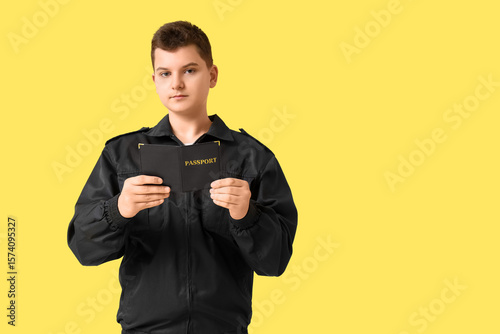 Teenage police officer with...
