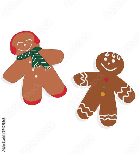 gingerbread. Christmas gingerbread character. Gingerbread man holiday biscuit or cookie