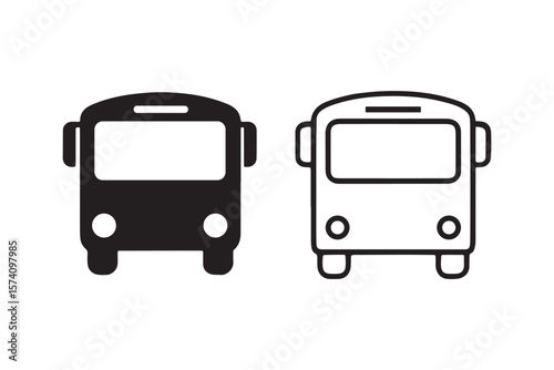 Bus Icon vector. Black bus vector isolated on white background