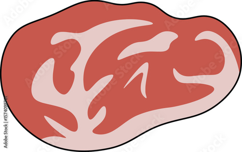 Vector illustration of a raw steak slice 