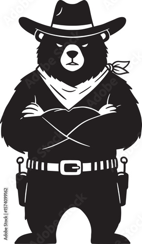 Cowboy Bear with Bandana and Holsters Wild West Character