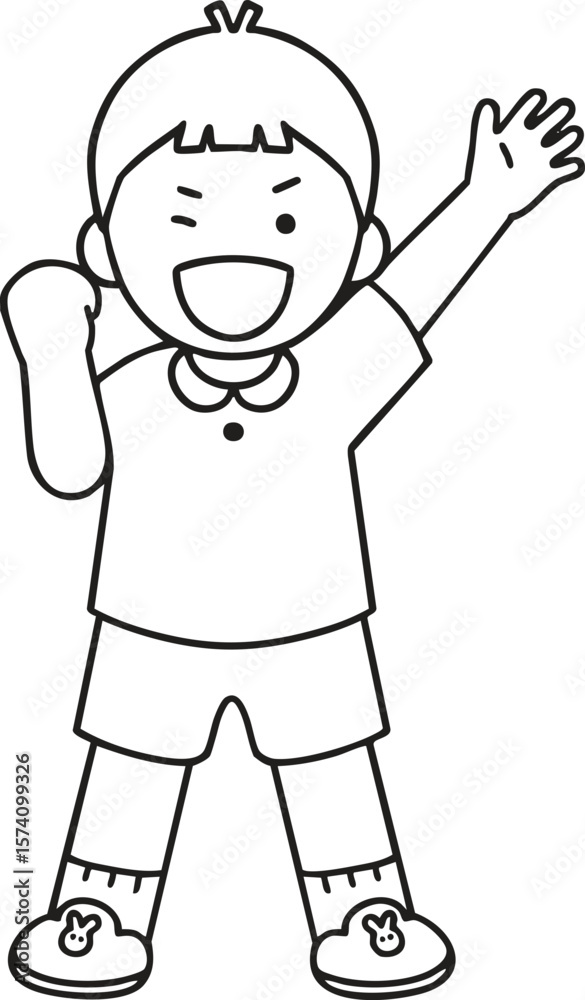 Fototapeta premium A cheering boy