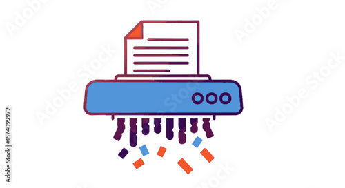 A shredder destroying a document, symbolizing data security and information disposal.