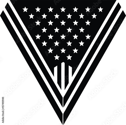 USA flag folded triangle in honor of veterans, clean vector design