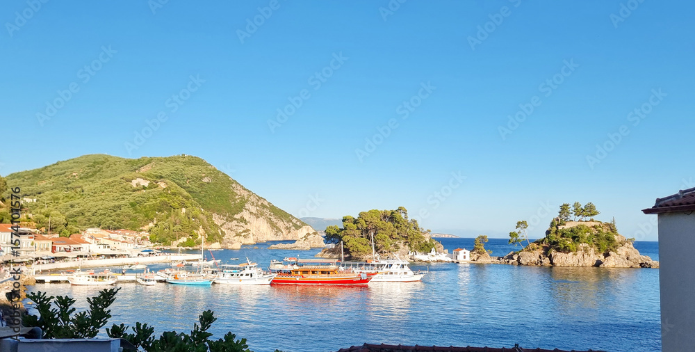 Fototapeta premium parga greece in summer evening