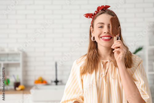 Happy smiling young woman h...