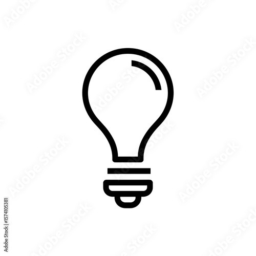 Minimalistic vector illustration of a light bulb icon on a transparent background