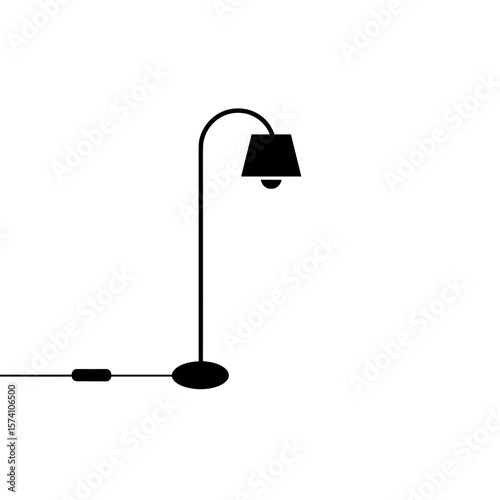 Minimalistic vector illustration of a floor lamp on a transparent background