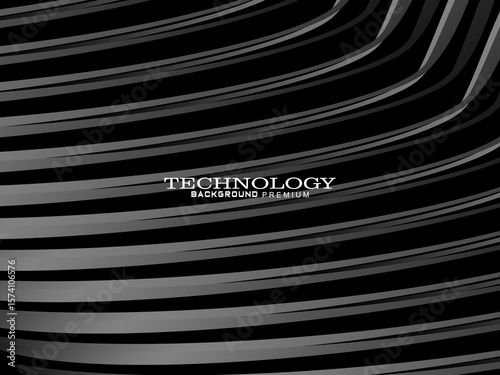 Abstract futuristic dark black background with wave design. Realistic 3d wallpaper with luxurious flowing lines. Perfect background for posters, websites, brochures, banners, applications, etc.
