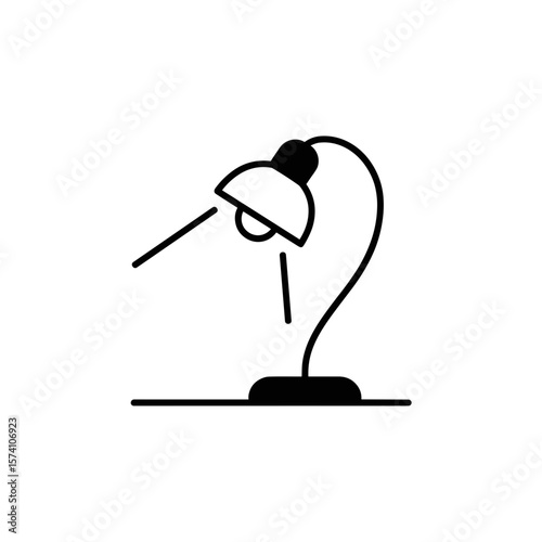 Stylish vector illustration of a flexible desk lamp on a transparent background
