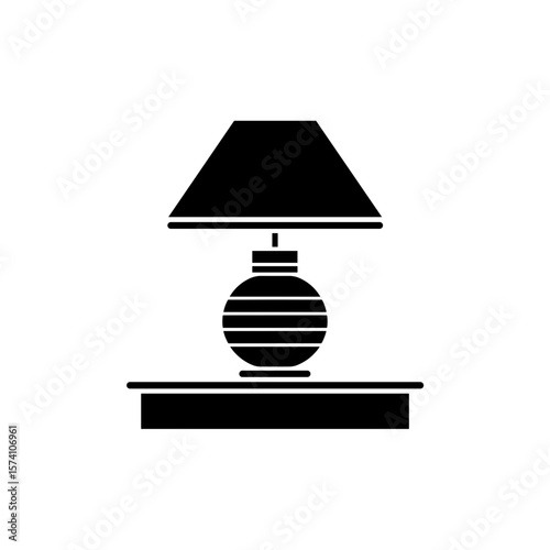 Elegant vector illustration of a table lamp with a shade on a transparent background