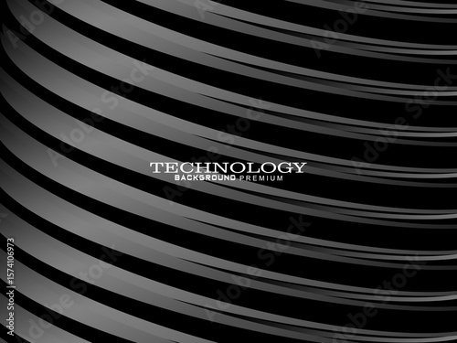 Abstract futuristic dark black background with wave design. Realistic 3d wallpaper with luxurious flowing lines. Perfect background for posters, websites, brochures, banners, applications, etc.