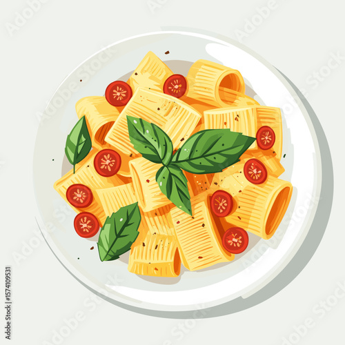 Rigatoni Pasta pasta food illustration vector
