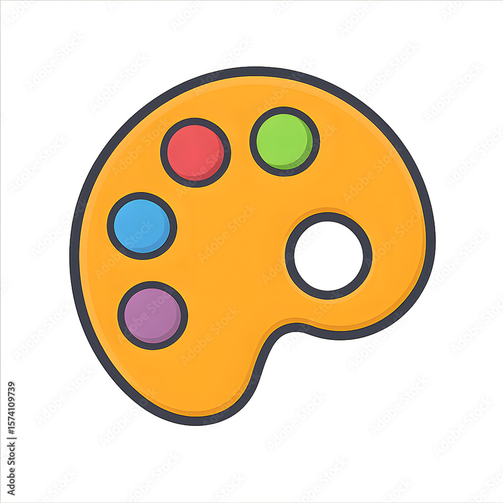 Fototapeta premium A colorful artist's palette with various paint colors ready for use.