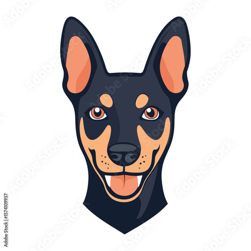 Doberman Pinscher cartoon animal cute vector