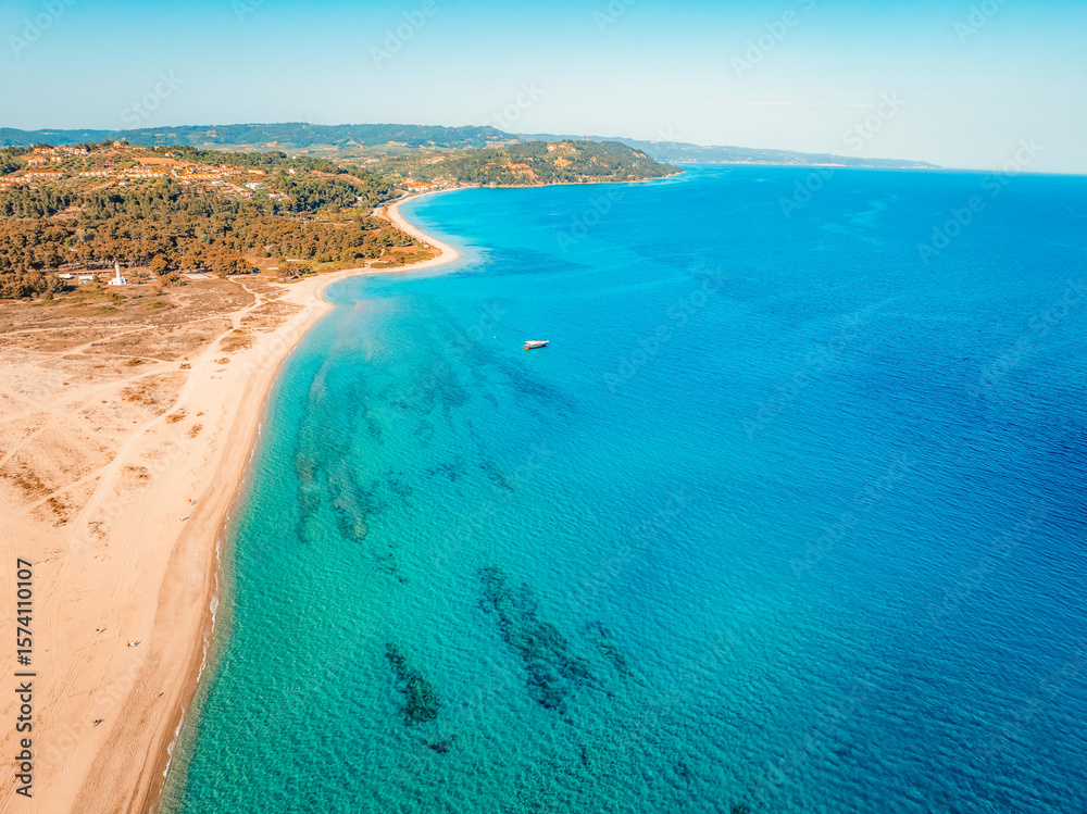 Obraz premium Beach on Possidi Cape on Kassandra peninsula, Halkidiki (Chalkidiki) in Greece