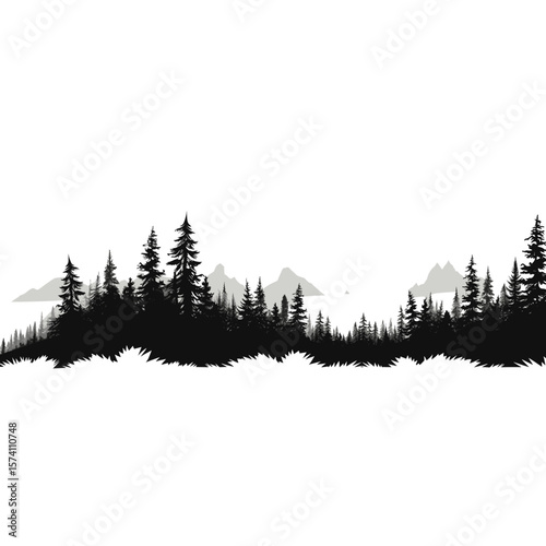 Forest silhouette illustration nature forest vector