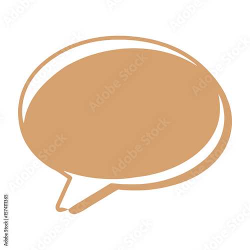 A brown speech bubble icon simple confectionery communication vector