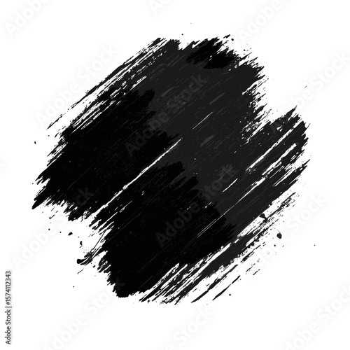 Black circle stroke art illustration brushstroke vector