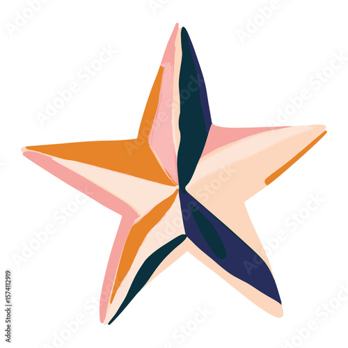 Star decorative geometric colorful vector