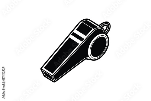 Black and White Whistle Icon Illustration