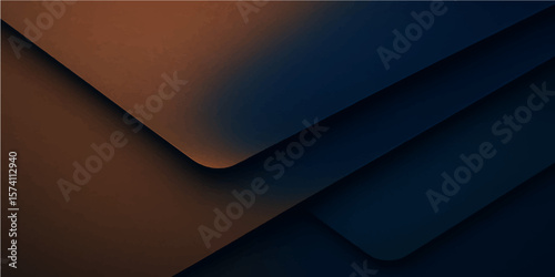Soft Orange and Navy Geometric Blend with Smooth Shadows and Abstract Flowing Design