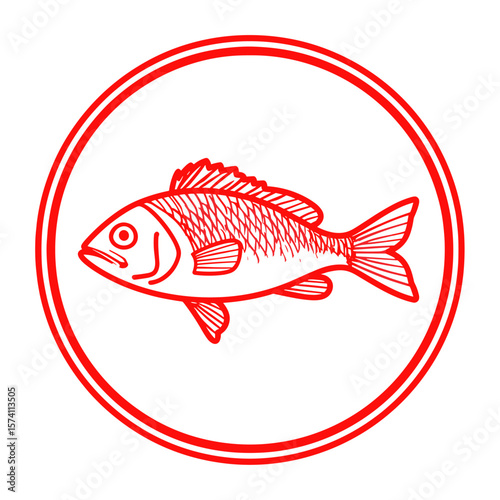 Fish circle illustration circular vector