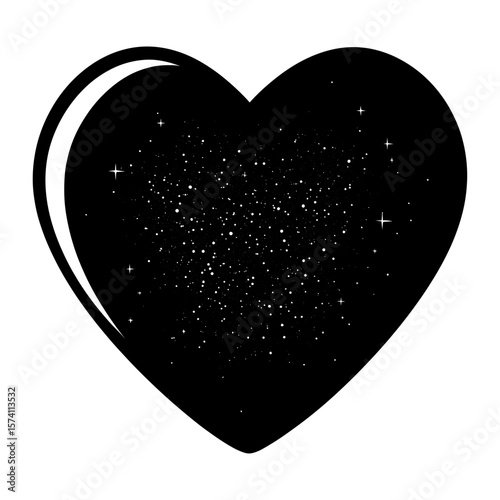 Black heart illustration astronomy celestial vector