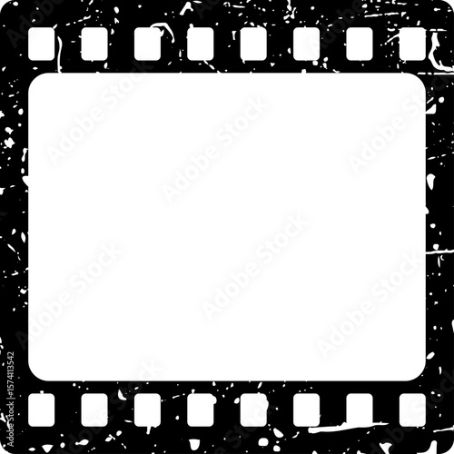 Vintage film strip frame with grunge design and blank photo negatives