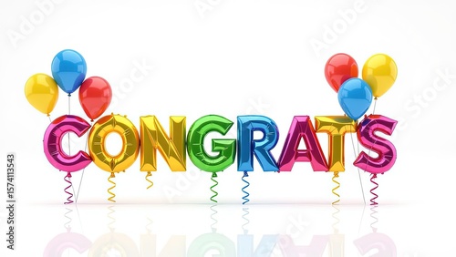 Colorful Congrats Balloon Decoration for Celebration and Achievement