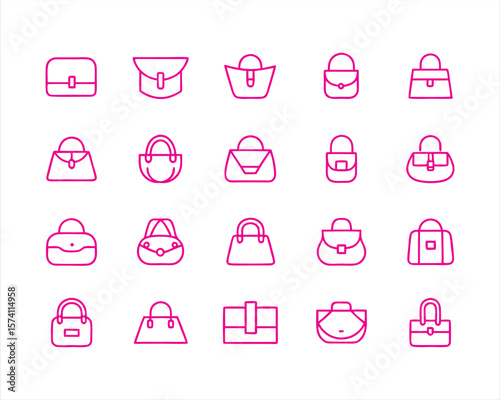 Handbag icon set