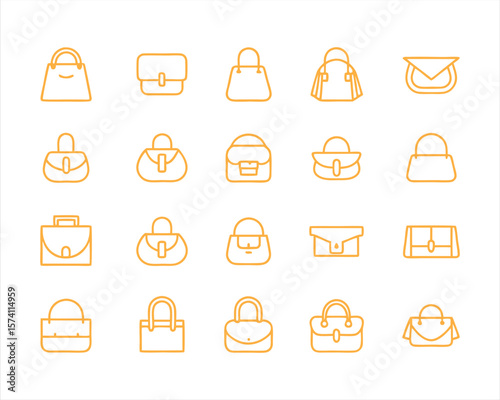 Handbag icon set