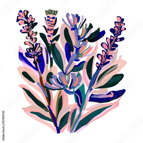 Bouquet Wildflower illustration plant art vector