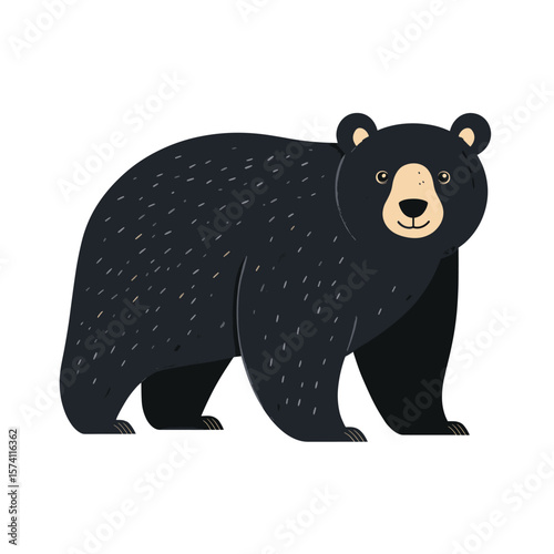 Illustration of Asiatic Black Bear bear wildlife cartoon vector
