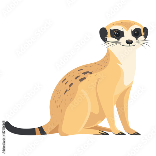 Vector illustration of Meerkat meerkat wildlife cartoon vector