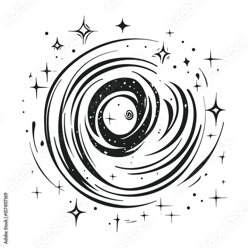 Sparkle effect illustration spiral celestial vector