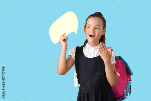 Shocked schoolgirl with bac...