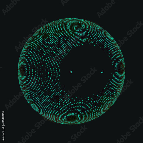 Moon digital green black vector