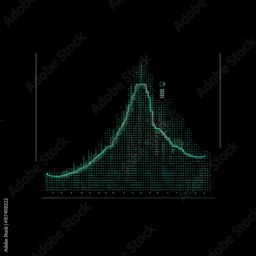 Wave digital green data vector