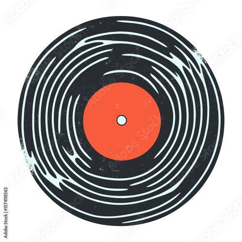 Vinyl record illustration vintage design vector