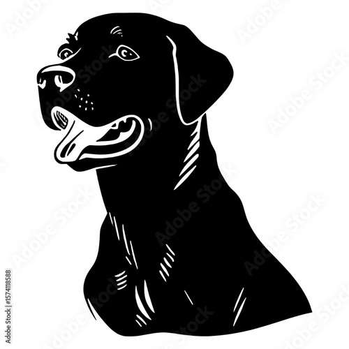 Collection portrait Golden Retriever dog art illustration silhouette vector
