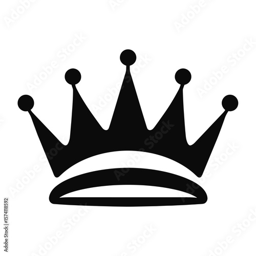 Crown logo icon minimalist silhouette black vector