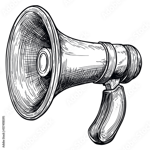 Megaphone art sketch black vector