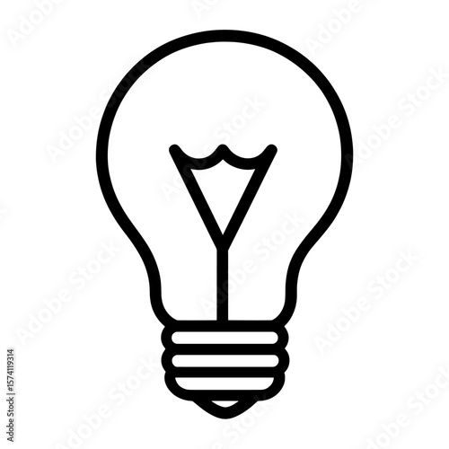 Simple line art of a lightbulb symbol illustration minimalist design vector