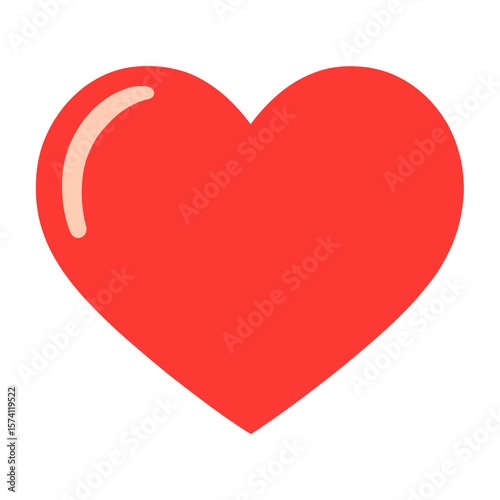 Red heart icon simple design valentine's vector