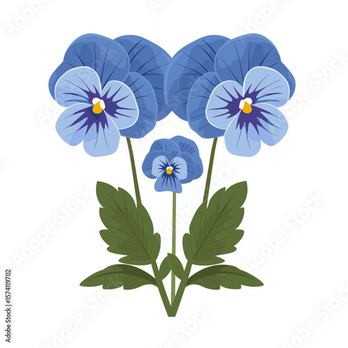 Blue Pansies pansy illustration flower vector