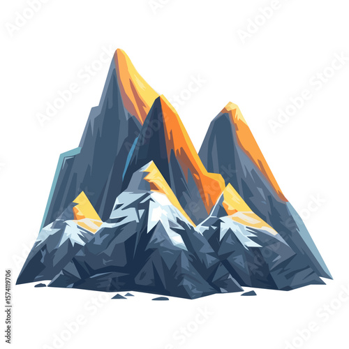 Mountain illustration peaks art vector