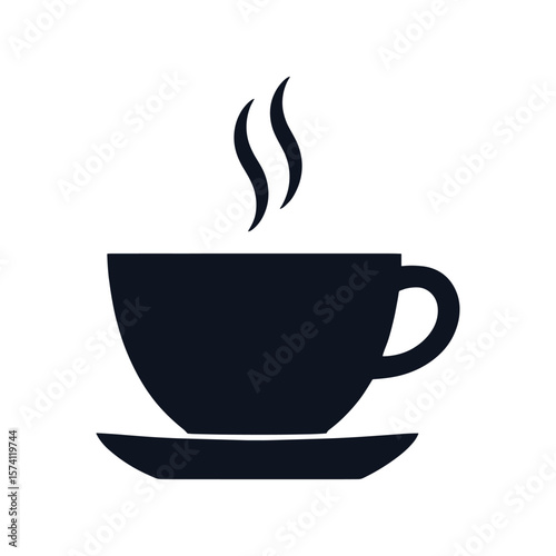 Coffee icon minimalist beverage black vector