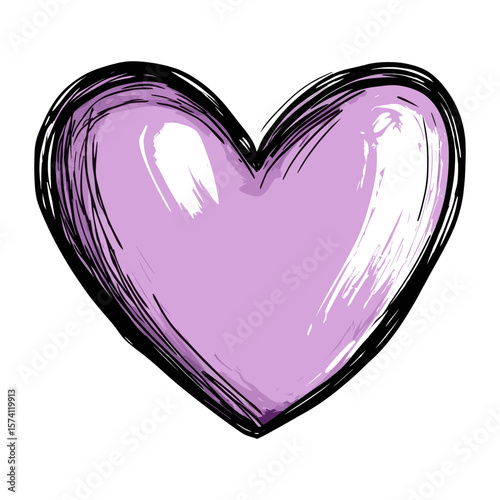 Purple heart illustration design valentine vector