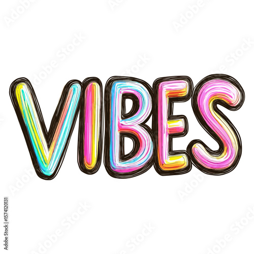 Colorful text illustration typography vector